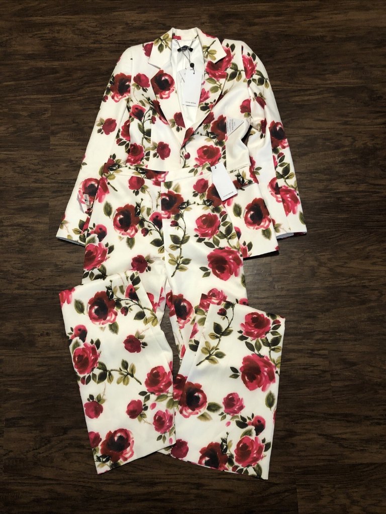 Nadine Merabi Portia Floral Blazer & Pants Set (Xsmall)